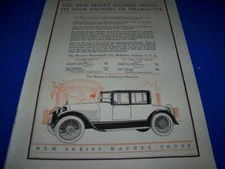 1919 HAYES AUTOMOBILE CO. "HAYES COUPE"..1-PAGE SALES AD (622Z)