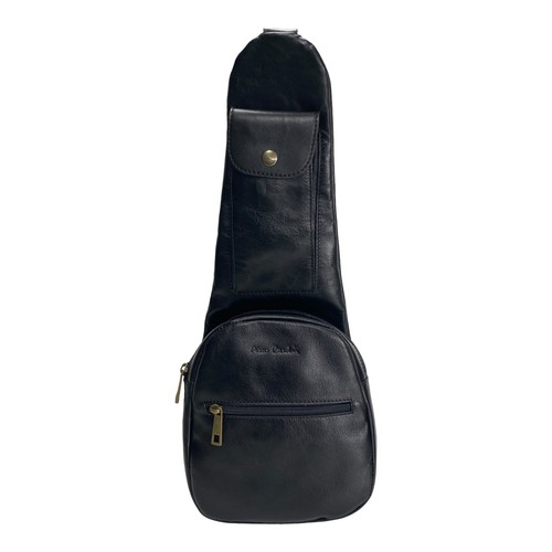 BORSA BORSE TRACOLLA MARSUPIO UOMO PIERRE CARDIN 4233 PELLE NERO ORIGINALE - Picture 2 of 4