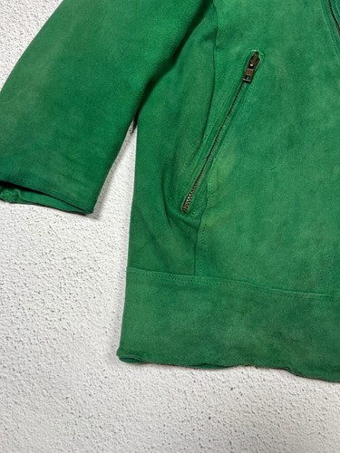 Acne Studios Vintage Leather Suede Moto Jacket Womens Gree Size 38 - Picture 4 of 24