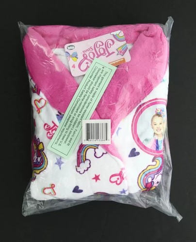 2pc JoJo Siwa Pajama Robe & Slippers Set Rainbow Unicorn White/Pink Size 6/6X - Picture 5 of 6