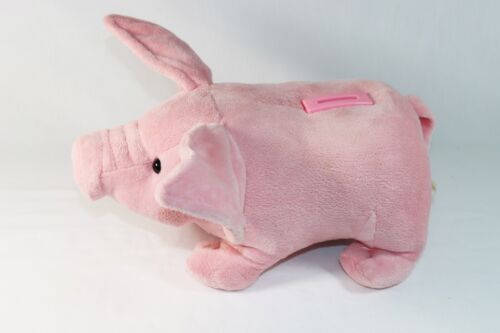 Rosa Stofftier Schwein SPARSCHWEIN Plüsch animiert Oink Geräusche & wackelnde Ohren siehe Video - Bild 3 von 8