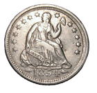 Old Us Coins Silver 1854 O Highgrade Liberty Seated Half Dime Arrows