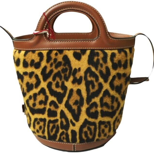 トートバッグ Marni Denim Bucket Bag MARNI 23AW SMALL BUCKET BAG SCMP0056Q8 LV846 LEOPARD