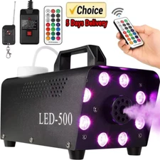 Smoke Machine, Fog Machine Halloween Indoor- 3 Stage LED Lights with 13 Colors