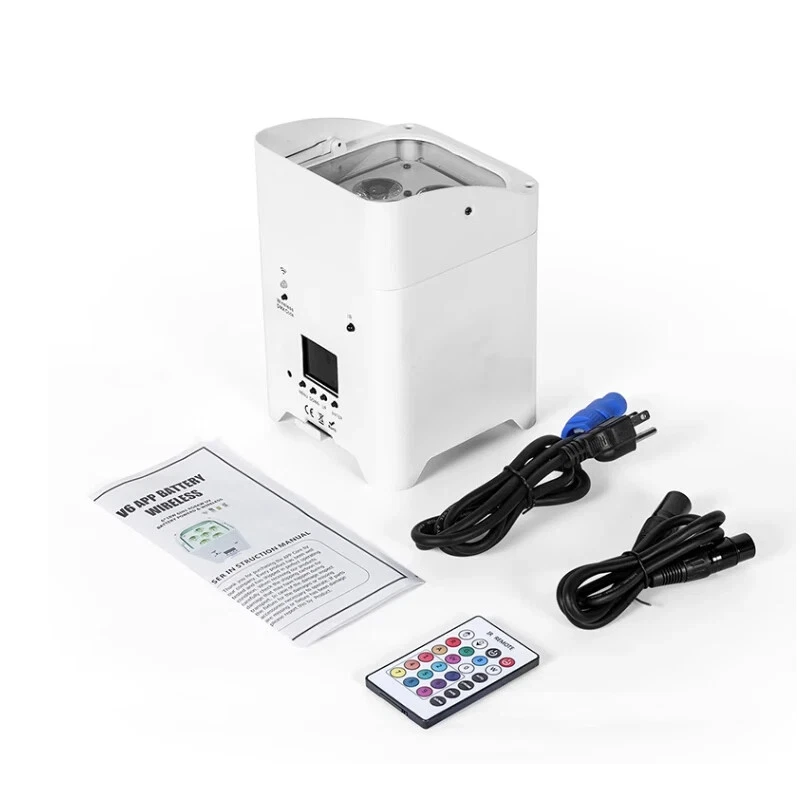 Wifi Remote DMX 6*18W RGBWAUV 6in1 Battery Powered Uplight LED Par Light Wedding - Image 3 of 4