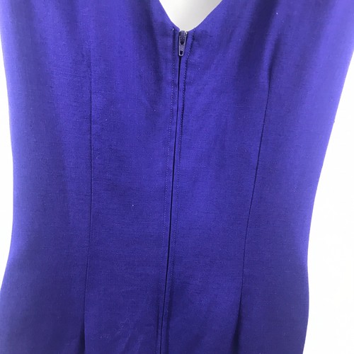 Vestido De Colección Jessica Howard Para Mujer 8 Funda Púrpura Sin Mangas Mezcla de Lino Espalda V - Imagen 10 de 10
