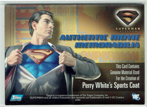 Superman Returns Topps 2006 Memorabilia Costume Card Perry White's Sports Coat - Picture 2 of 2