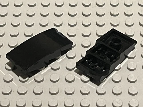 2 x Lego Black Slope Curved 4x2 Ref 93606 / Set 76000 76055 76054 70728 60014..