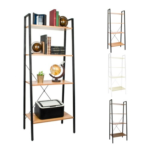 4-Tier Storage Rack Bookcase Display Stand Ladder Shelf Free Standing - Picture 1 of 14