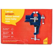 50mm SWIVEL BASE BABY VICE ROTATE 360 TABLE CLAMP WORK AMTECH BENCH 50mm JAW NEW