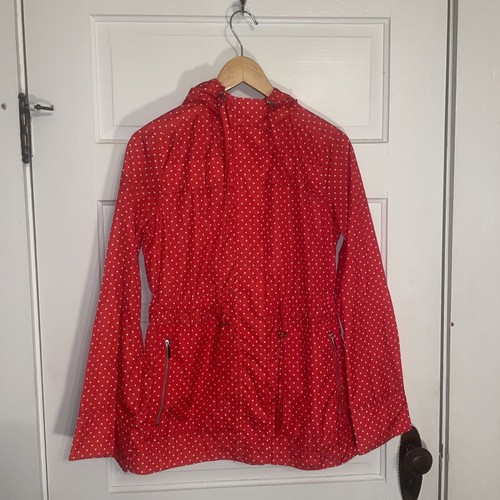 Merona Red With White Polka Dots Water Resistant Coat Women’s S/P - Picture 7 of 10