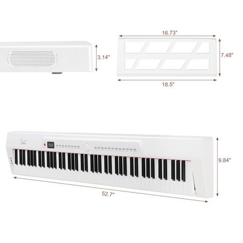 Glarry GPP-105 88 Key Full Size Semi-Weighted Standard Keyboards Digital Piano - Picture 10 of 18