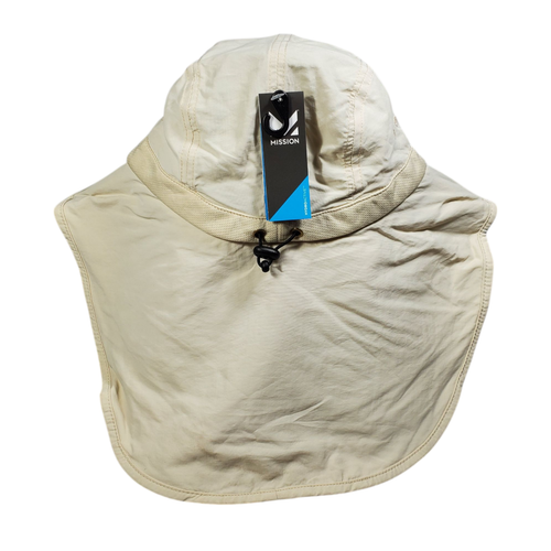 NUEVO CON ETIQUETAS Mission Cooling Sun Defender Sombrero Adulto OS Avena Caqui UPF 50 Cuello-Solapa Nylon - Imagen 4 de 9