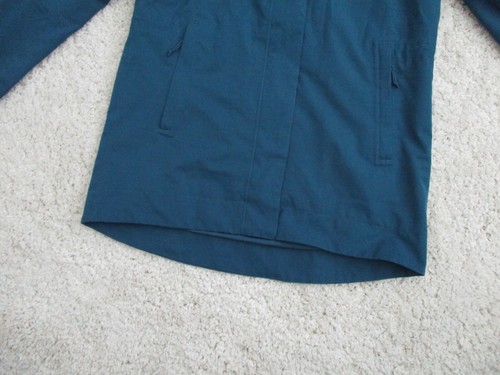 North Face Dryvent Jacket womens medium Blue Hidden Hood Embroidered Logo Lined - Picture 13 of 23