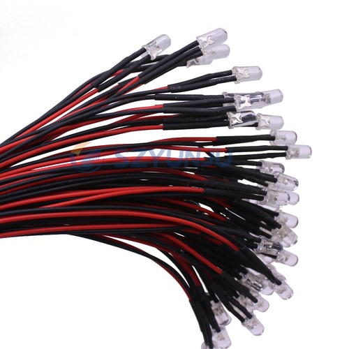 10-100 PIEZAS 5mm 12V Blanco Rojo Redondo Precableado Agua LED Transparente con Soporte de Plástico - Imagen 2 de 10