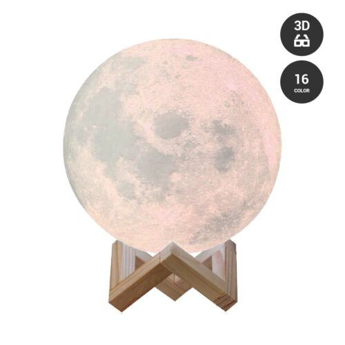 3D Moon Night Light Table Lamp USB Charging Touch Control Home Decor Gift 18cm - Picture 5 of 8