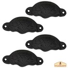 Drawer Pulls Cast Iron Cabinet Door Handles Hardware Medieval Accessory Set of 4