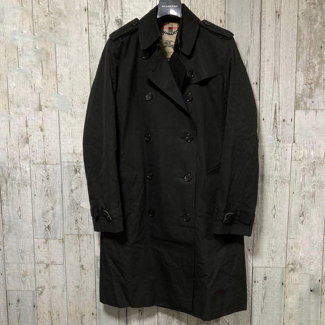 Burberry Trench Coat Black Giga Check Women's Size 38 From