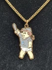 Vintage Cabbage Patch Doll Pendant Charm Necklace Baseball Softball Player 1983