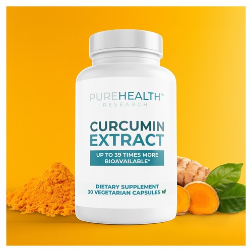 Organic Turmeric Supplement with Curcumin Extract by PureHealth Research
