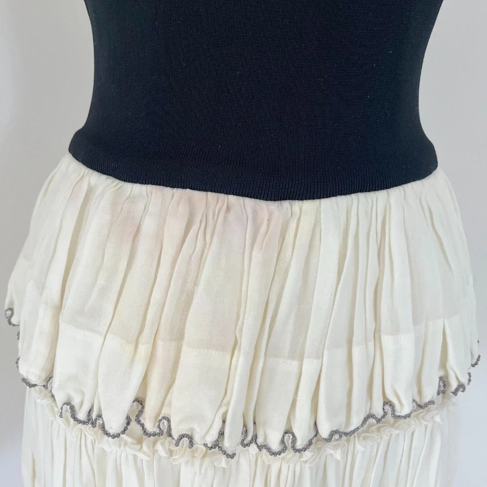 Isabel Marant White Beaded Hem Detail Roscoe Mini Skirt - Image 4 of 4