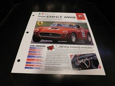 1959-1962 Ferrari 250gt Swb Spec Sheet Brochure Photo Poster 61