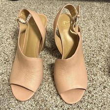 Marc Fisher Ltd Waleis Leather Sandal, EEUC, size 7, Light Pink/Blush