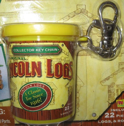 Lincoln Logs Keychain 2001 Fun 4 All Hasbro Key Ring New - Picture 2 of 3