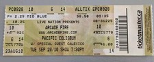 ARCADE FIRE Concert Ticket 28th Sep 2010 Pacific Coliseum Vancouver