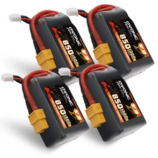 4X Ovonic 4S Lipo Battery 14.8V 850mAh 130C for 100-180mm FPV Quad Racing Drone