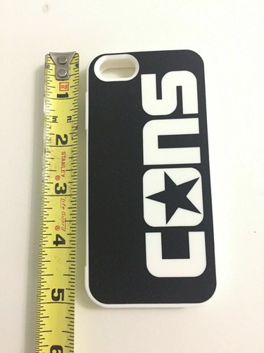 Converse Cons per iPhone 5 Nero Bianco Custodia Morbida Silicone - Foto 5 di 12