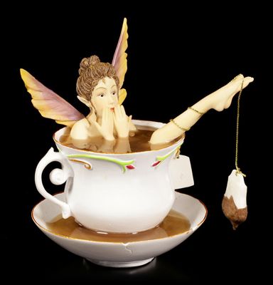 Elfe in Tasse Figur - Tea Bath - Fee Statue Rene Biertempfel Fantasy