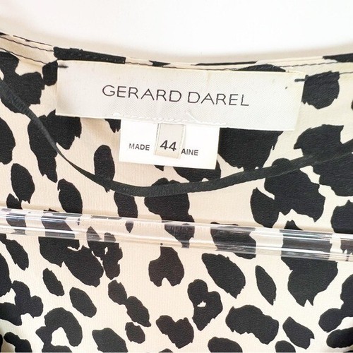 GERARD DAREL LEOPARD PATTERN V-NECK SHIFT DRESS WOMENS XL - Picture 3 of 5
