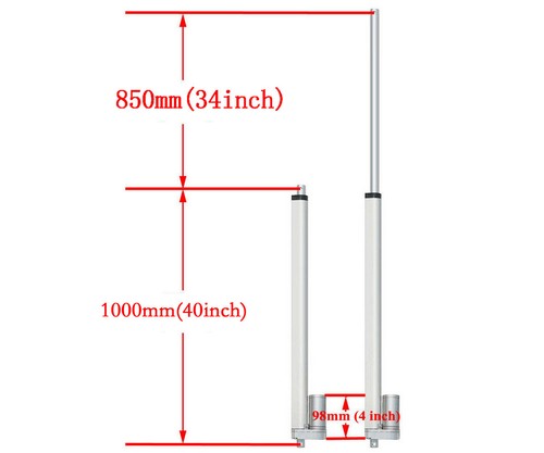 600mm - 1000mm 2000N Actuador Lineal 12V Accionamiento Lineal Motor Lineal Eléctrico - Imagen 30 de 33