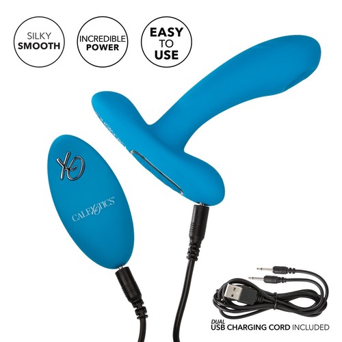 Silicone Pulsing Pleaser W/remote Blue Cal Exotics - Picture 4 of 15