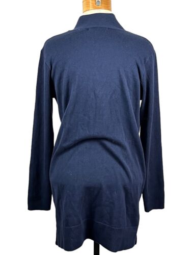 Eight Eight Eight Women's Blue Long Sleeve Shawl Collar Zipper Sweater Size XL - Picture 2 of 23