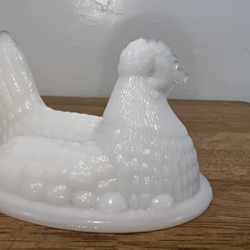 Vintage weiß Milchglas Henne auf Nest Ersatzdeckel nur - Bild 11 von 11