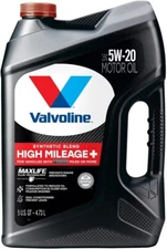 Valvoline High Mileage SAE 5W-20 Engine Oil With MaxLife Plus Technology - 5 Qt.
