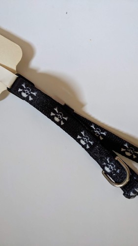 NEW Yellow dog Design CAT COLLAR 8-12" Black SKULLS Print Break Away Halloween - Picture 6 of 6