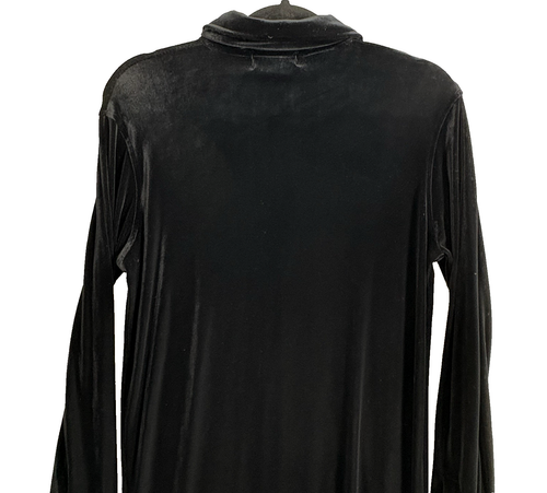 RALPH LAUREN Damen Samt Maxi Shirt Kleid Gr. S schwarz Langarm Kragen 53-7 - Bild 4 von 10