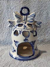 Bougeoir vintage en porcelaine Delft Blauw Pays-Bas Hauteur 12 cm Ø 8,5 cm 