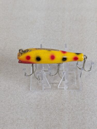 Vintage Creek Chub 3" Midget Darter #8014 Yellow Spotted Wood Lure - Picture 2 of 5