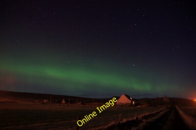 Photo 6x4 Aurora over Baltasound Rohan is the nearest house. c2014
