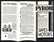 Pyroil Gas Oil Additive Pamphlet / Brochure - 1933 Chicago World's Fair*