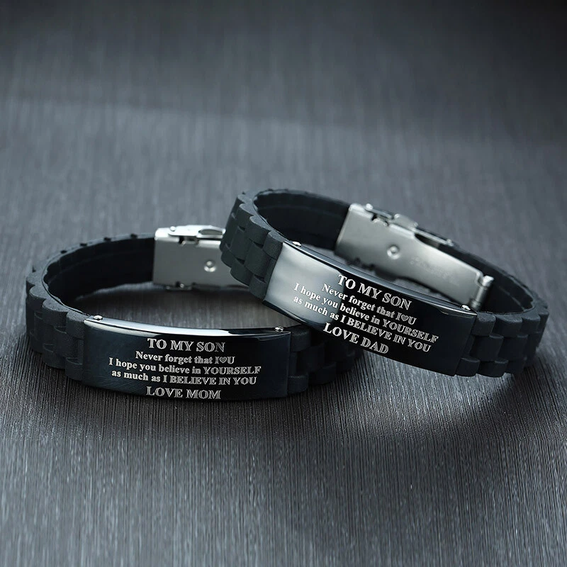 Brazalete Brazalete Adjust To My Son Inspirador Aliento Del Amor Mamá Papá Regalo Foto 2 de 4