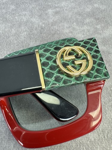 GUCCI Sunglasses Green Black Snake Light Green GG0484S - Picture 7 of 11