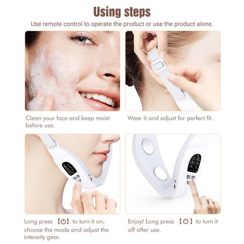 Facial Lifting Massager LED Photon Therapy Face Slimming V Face Chin Belt Device - Picture 10 of 16