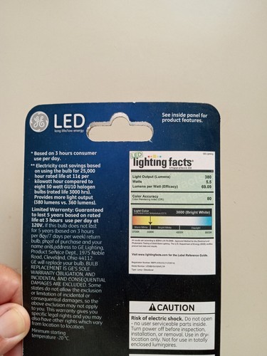 GE LED Bright White Indoor Floodlight GU10 5.5W Replaces 50W Dimmable 120V NEW - Picture 24 of 24