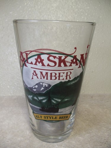 Alaskan Amber Alt Style Beer Pint Glass 6" Microbrew Juneau, Alaska SHIPS FREE - Picture 5 of 6