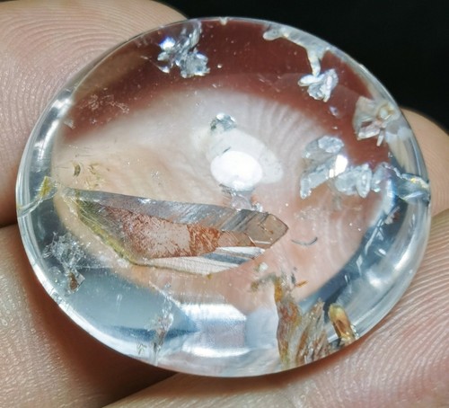 Natural Clear Rutilated "Stone Inside Stone" Quartz Crystal Pendant Healing - Picture 5 of 8